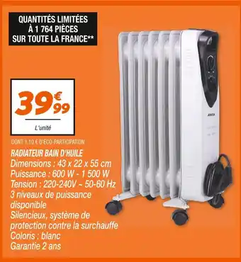Netto Jocca Radiateur bain d'huile offre