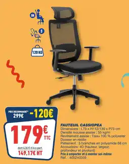 Bureau Vallée Fauteuil Cassiopea offre