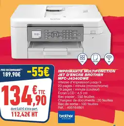 Bureau Vallée BROTHER Imprimante Multifonction Jet d'encre MFC-J4340DWE offre