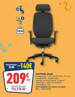 Bureau Vallée Fauteuil elle offre