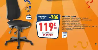 Bureau Vallée Fauteuil libra offre