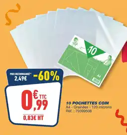 Bureau Vallée 10 pochettes coin offre