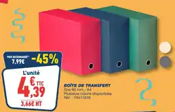 Bureau Vallée Boîte de transfert offre