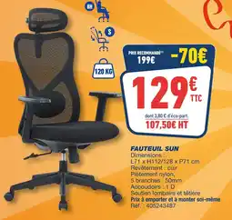 Bureau Vallée Fauteuil sun offre