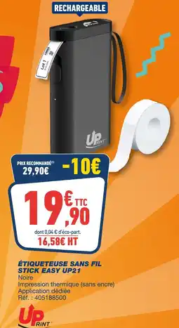 Bureau Vallée UPRINT Étiqueteuse sans fil Stick Easy UP21 offre