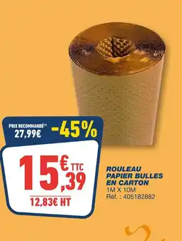 Bureau Vallée Rouleau papier bulles en carton offre