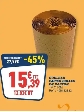 Bureau Vallée Rouleau papier bulles en carton offre