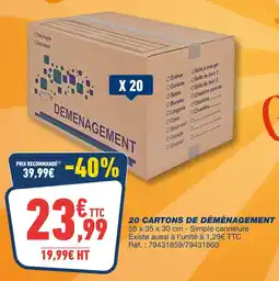 Bureau Vallée Cartons de déménagement offre