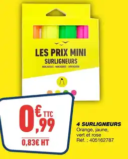 Bureau Vallée 4 surligneurs offre