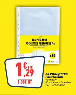 Bureau Vallée 50 pochettes perforées offre