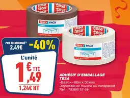 Bureau Vallée TESA Adhésif d'emballage offre