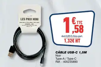 Bureau Vallée Câble usb-c 1,5m offre