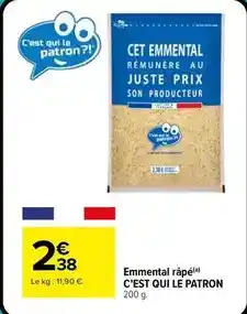 Carrefour Drive Emmental râpé offre