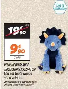 Netto Signal - peluche dinosaure triceratops assis 40 cm offre