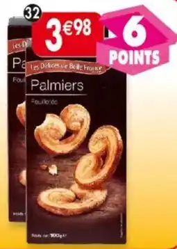 Maximo Lot de 2 paquets de palmiers feuilletés Les Délices de Belle France offre