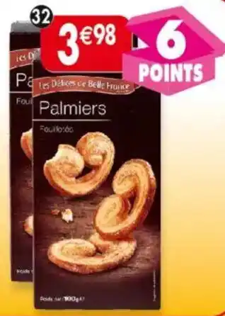 Maximo Lot de 2 paquets de palmiers feuilletés Les Délices de Belle France offre