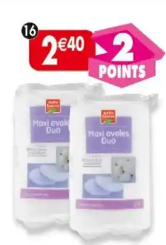 Maximo Lot de 2 x 40 cotons à démaquiller Maxi Ovales Duo Belle France offre