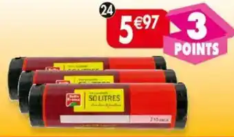 Maximo Lot de 3 x 10 sacs poubelle à lien 50 litres Belle France offre