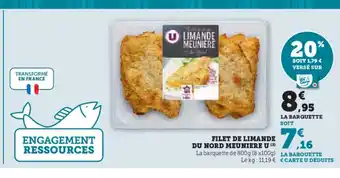 Super U Filet de limande du nord meuniere u offre