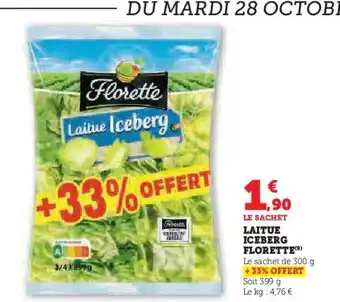 Super U FLORETTE Laitue iceberg offre