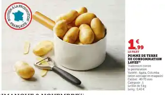 Super U Pomme de terre de consommation lavee offre