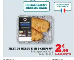 Super U Filet de merlu fish & chips u offre