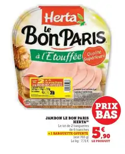 Hyper U HERTA Jambon le bon paris offre
