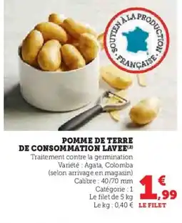 Hyper U Pomme de terre de consommation lavee offre