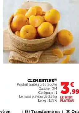 Hyper U Clementine offre