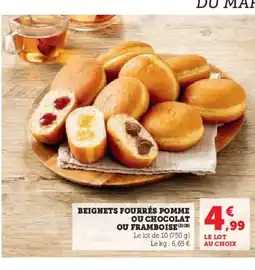 Hyper U Beignets fourrés pomme ou chocolat ou framboise offre