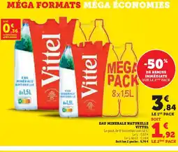 Hyper U VITTEL Eau minerale naturelle offre