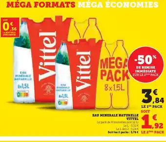 Hyper U VITTEL Eau minerale naturelle offre