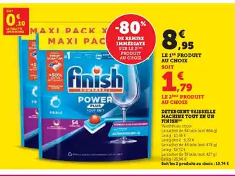 Hyper U FINISH Detergent vaisselle machine tout en un offre