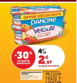 U Express DANONE Yaourt brasse veloute offre