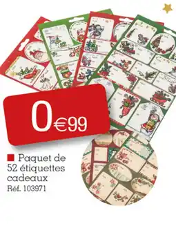 Kandy Paquet de 52 étiquettes cadeaux offre