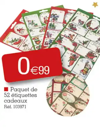 Kandy Paquet de 52 étiquettes cadeaux offre