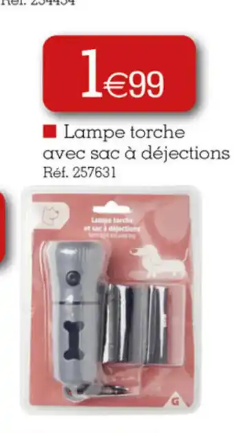 Kandy Lampe torche avec sac à déjections offre