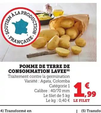Maximarché Pomme de terre de consommation lavee offre