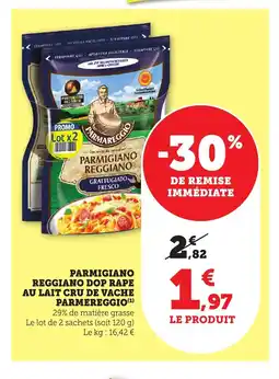 Maximarché Parmigiano reggiano dop rape au lait cru de vache parmereggio offre