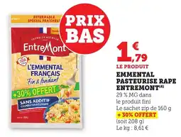 Maximarché ENTREMONT Emmental pasteurise rape offre