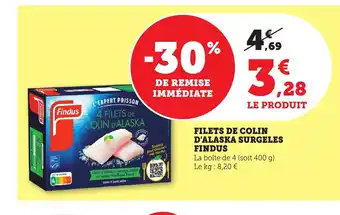 Maximarché FINDUS Filets de colin d'alaska surgeles offre