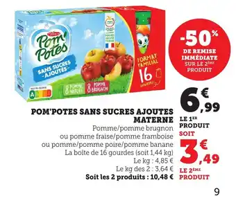 Maximarché POM'POTES Sans sucres ajoutes materne offre