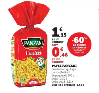 Maximarché PANZANI Pates offre