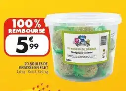 La Foir'Fouille 20 boules de graisse en filet offre