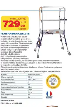 Prolians Plateforme gazelle rs offre