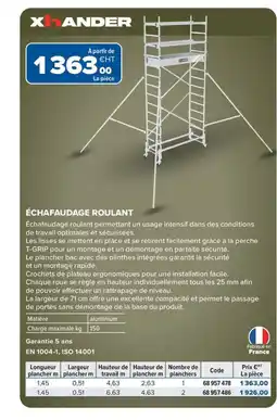 Prolians Échafaudage roulant offre