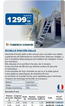 Prolians TUBESCA-COMABI Échelle d'accès dalle offre