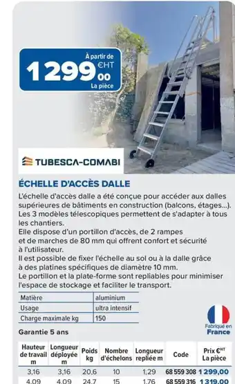 TUBESCA-COMABI Échelle d'accès dalle