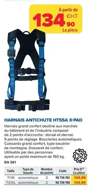 Prolians Harnais antichute ht55a x-pad offre