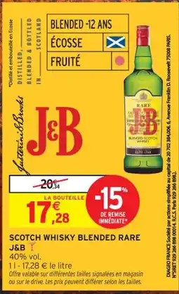 Intermarché Contact J&B Scotch whisky blended rare offre